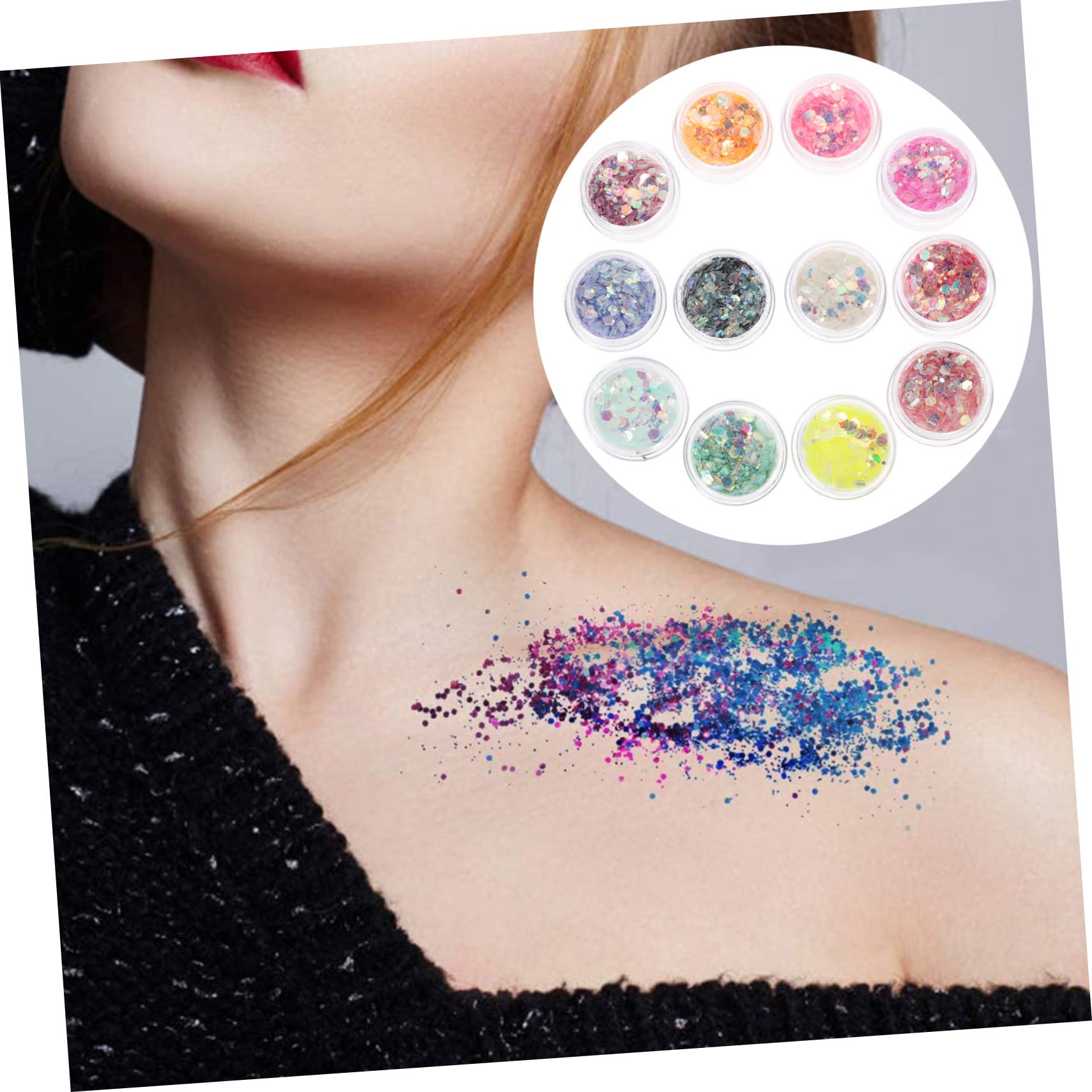 POPETPOP 3 Set Di Glitter Per Trucco Alla Moda Per Festival Viso Unghie Glitter Paillettes Glitter Per Corpo Per Feste E *3