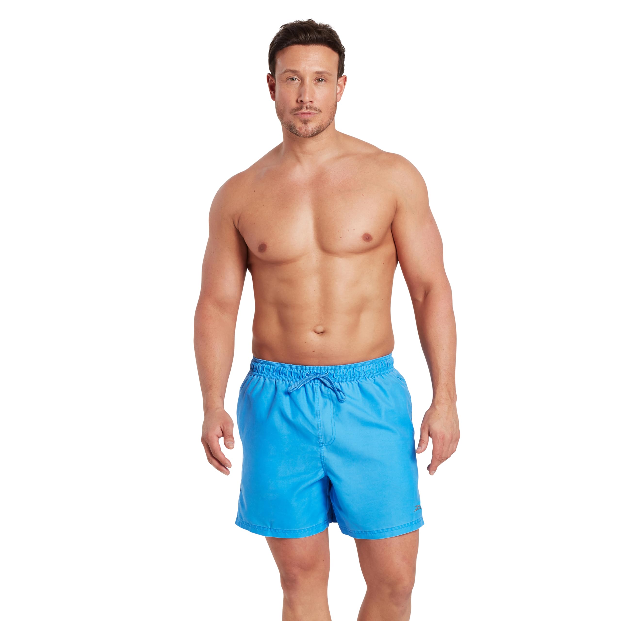 Zoggs Mens Ecodura (Enzyme Washed Short) Mosman Washed 15" Shorts, Blue, M