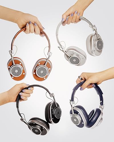 Miniatura 6 de MASTER &amp; DYNAMIC MH40 Auriculares inalámbricos sobre la oreja Gen II, metal plateadolona con revestimiento azul marinocuero azul marino