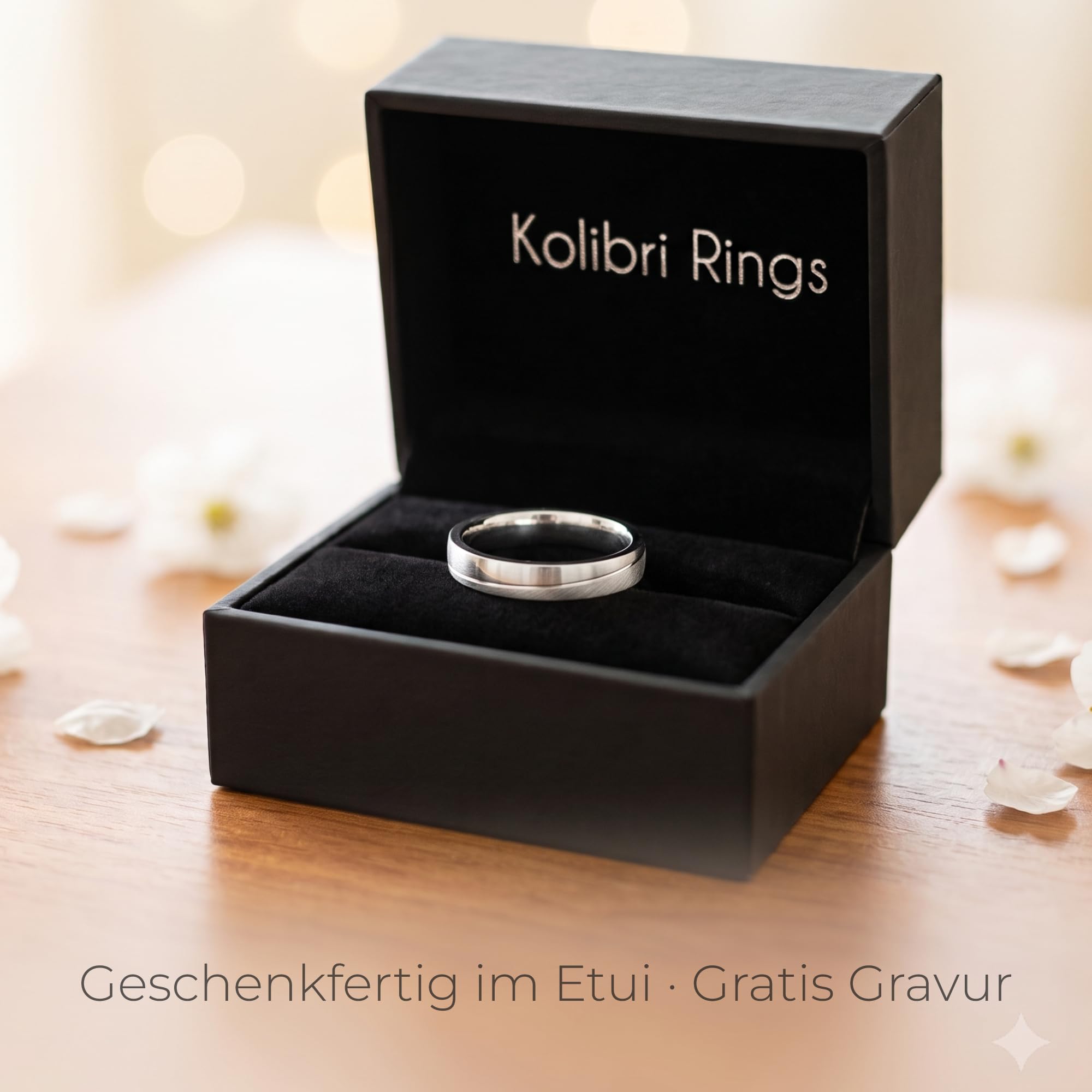 Kolibri Rings - Ring Damen & Herren Silber 925 Freundschaftsring Partnerring Verlobungsring - Inkl. Gratis Gravur und Etui