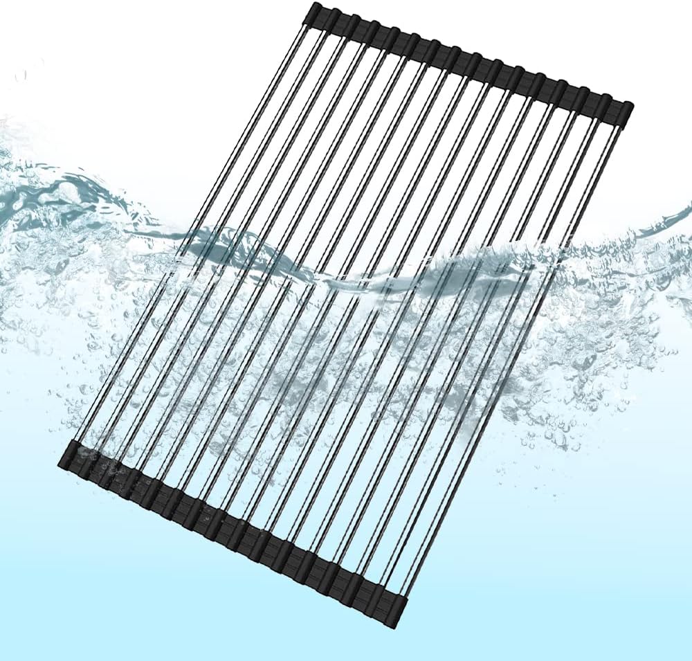 Roll up Dish Drying Rack Over The Sink,Foldable SUS304