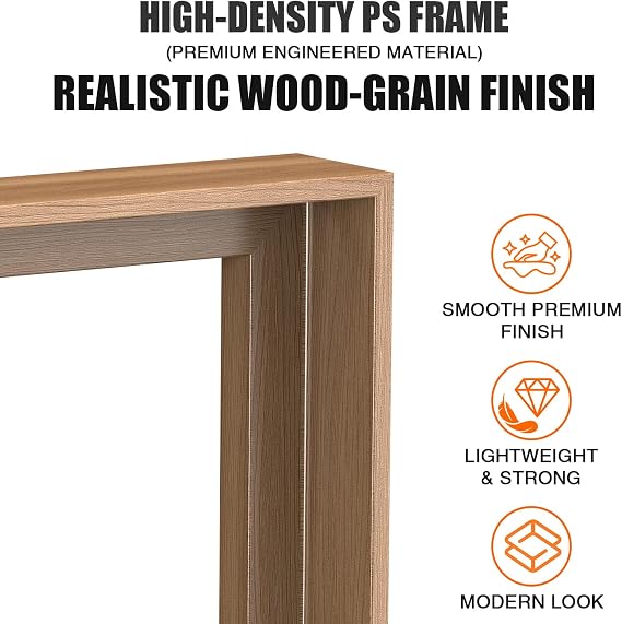 Canvas Floater Frame for 1”–1.25”Deep Gallery Wrapped Canvas, Wood-Look Floating Frame Wall Artwork for Oil Paintings, Gallery Bedroom, Living Room, Studio, Made in USA (Light Oak,12x16)