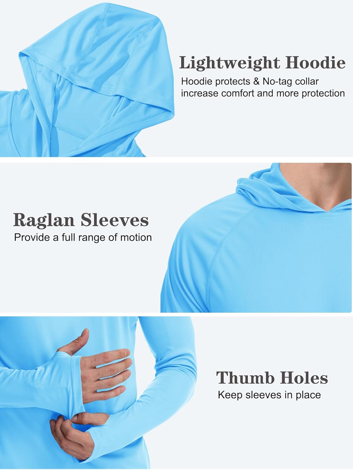 Men's UPF 50+ Sun Protection Long Sleeve Hoodie Shirt Outdoor UV Fishing Shirts for Workout, Running, Fishing,Hiking - Image 5