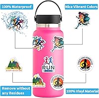 Vista 6 de Paquete de 110 calcomanías deportivas para correr, de vinilo, impermeables, para botella de agua, laptop, automóvil, perfecto para correr, niños