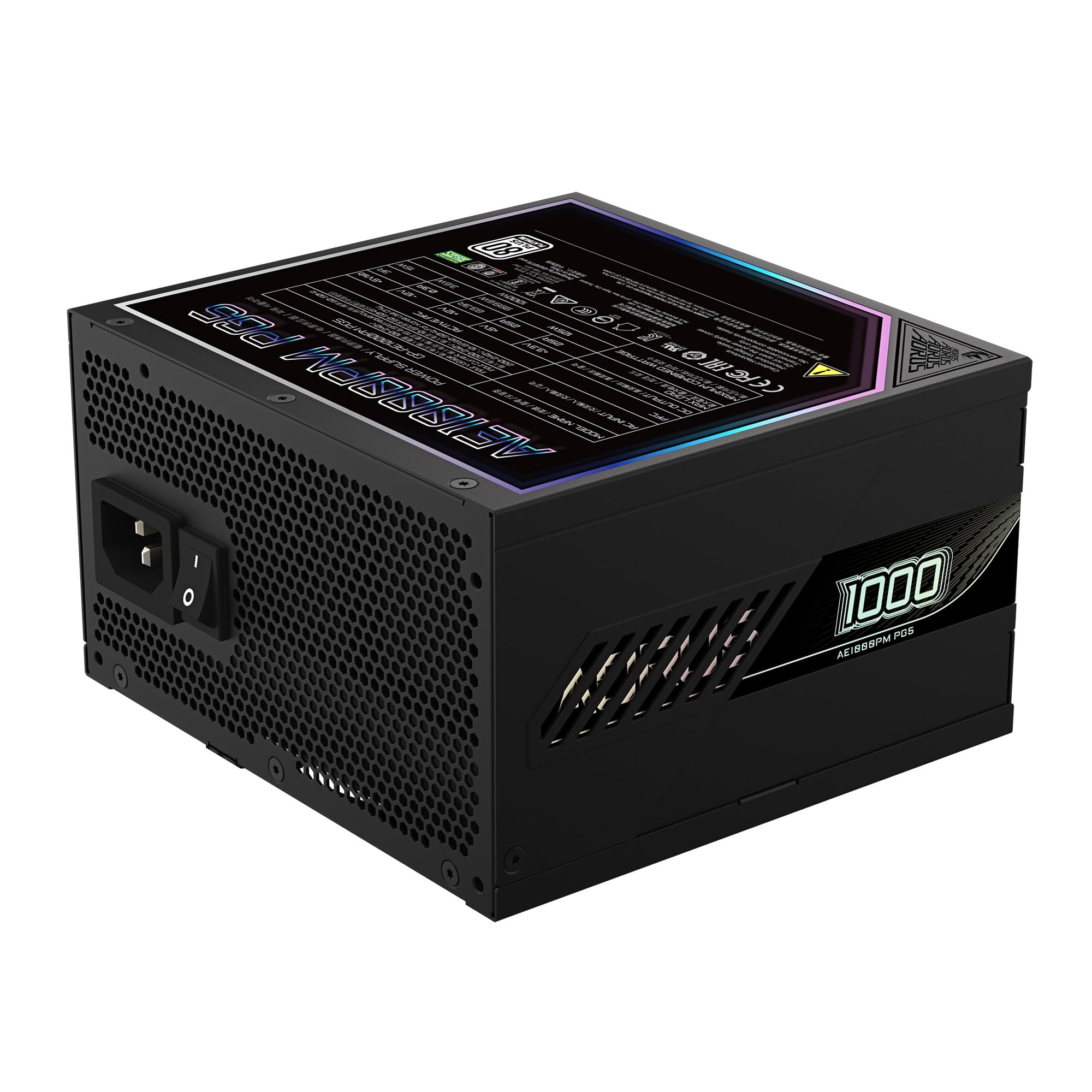 Gigabyte aorus elite ae1000pm pg5 | 1000w | 80 plus platinum | modularni napajalnik 1 Komponentko gigabyte gp-ae1000pm pg5 - pcie5. 1 ready - atx3. 1-1000w 80 plus platinum certified -