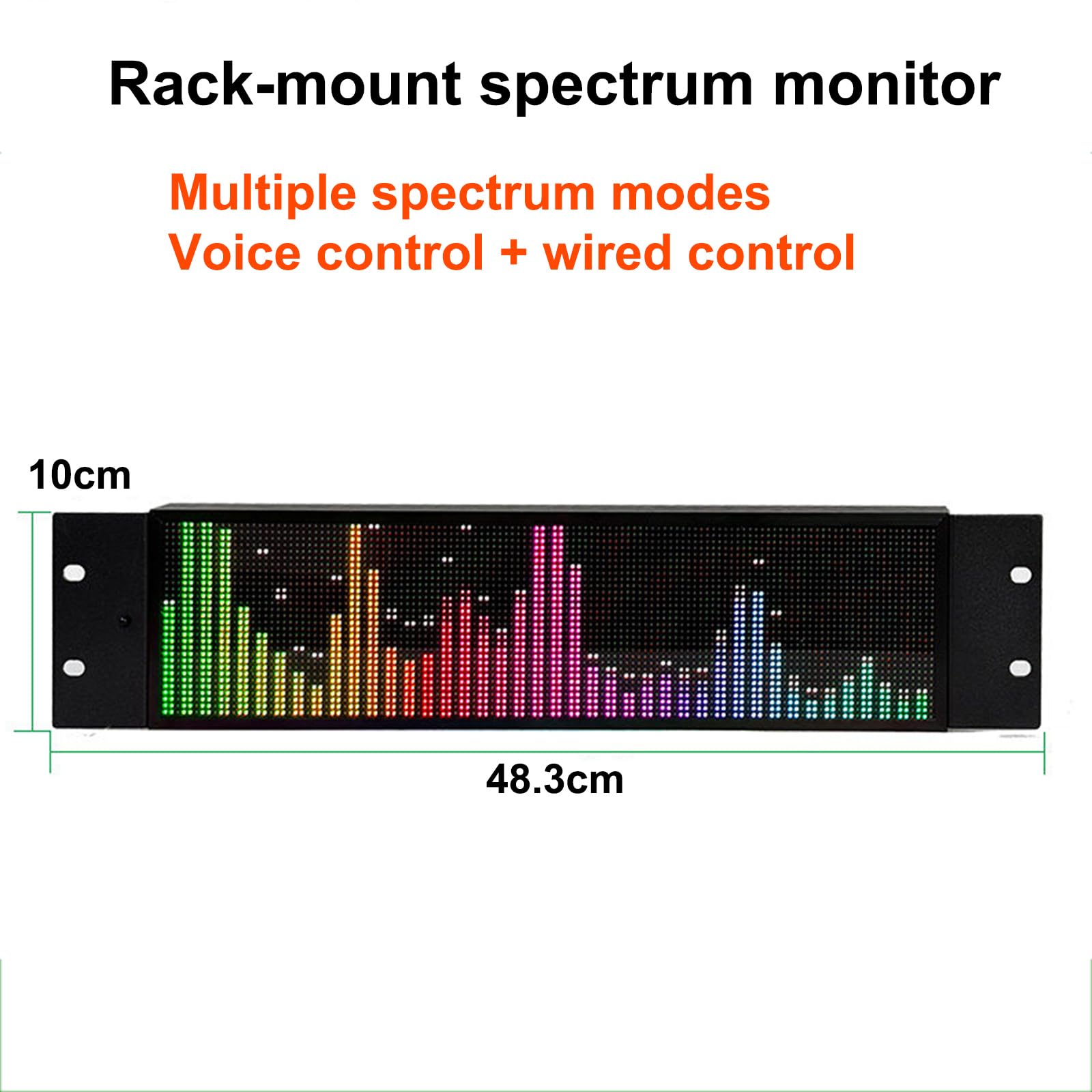 Analizator widma audio, wyświetlacz RGB poziomu dźwięku z 36 efektami, 16 kolorami i 5 trybami zegara, wejście audio 3,5 mm, sterowanie głosowe + sterowanie liniowe, do samochodu i studia