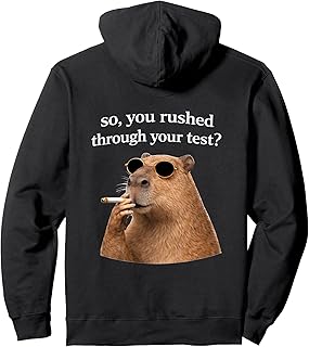You Rushed Through Your Test Funny Test Day Teacher Capybara Pullover Hoodie