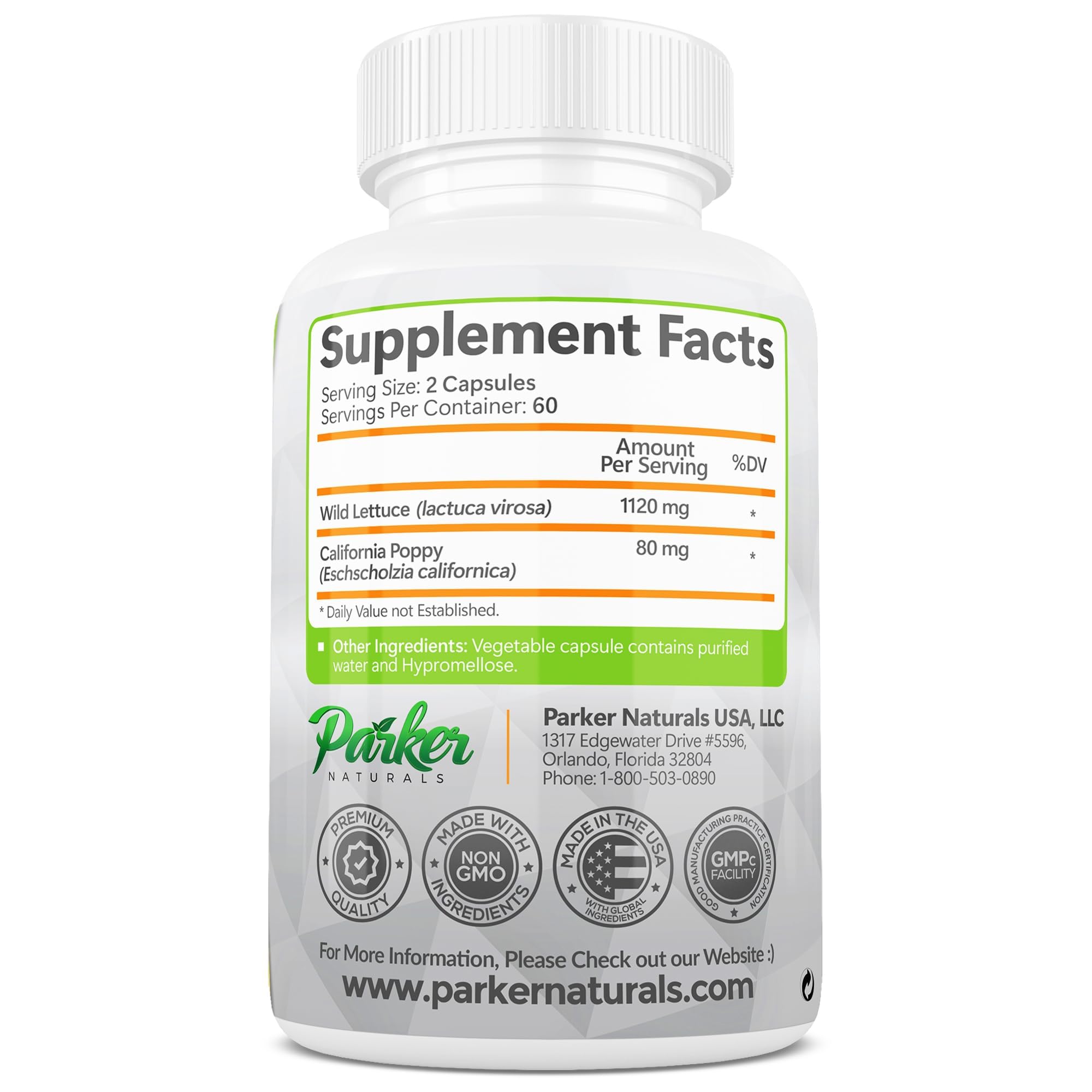 Parker Naturals Wild Lettuce Extract & California Poppy Seed, 120 Capsules — Amazon image 7