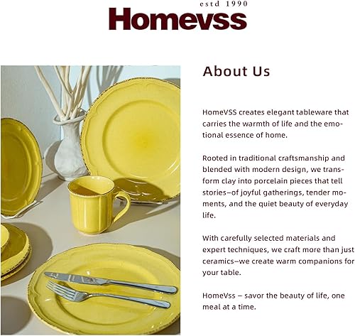 Miniatura 7 de HomeVss Juego de vajilla de 20 piezas, juego de platos y cuencos, juego de vajilla de gres para 4, apto para microondas y lavavajillas, resistente a