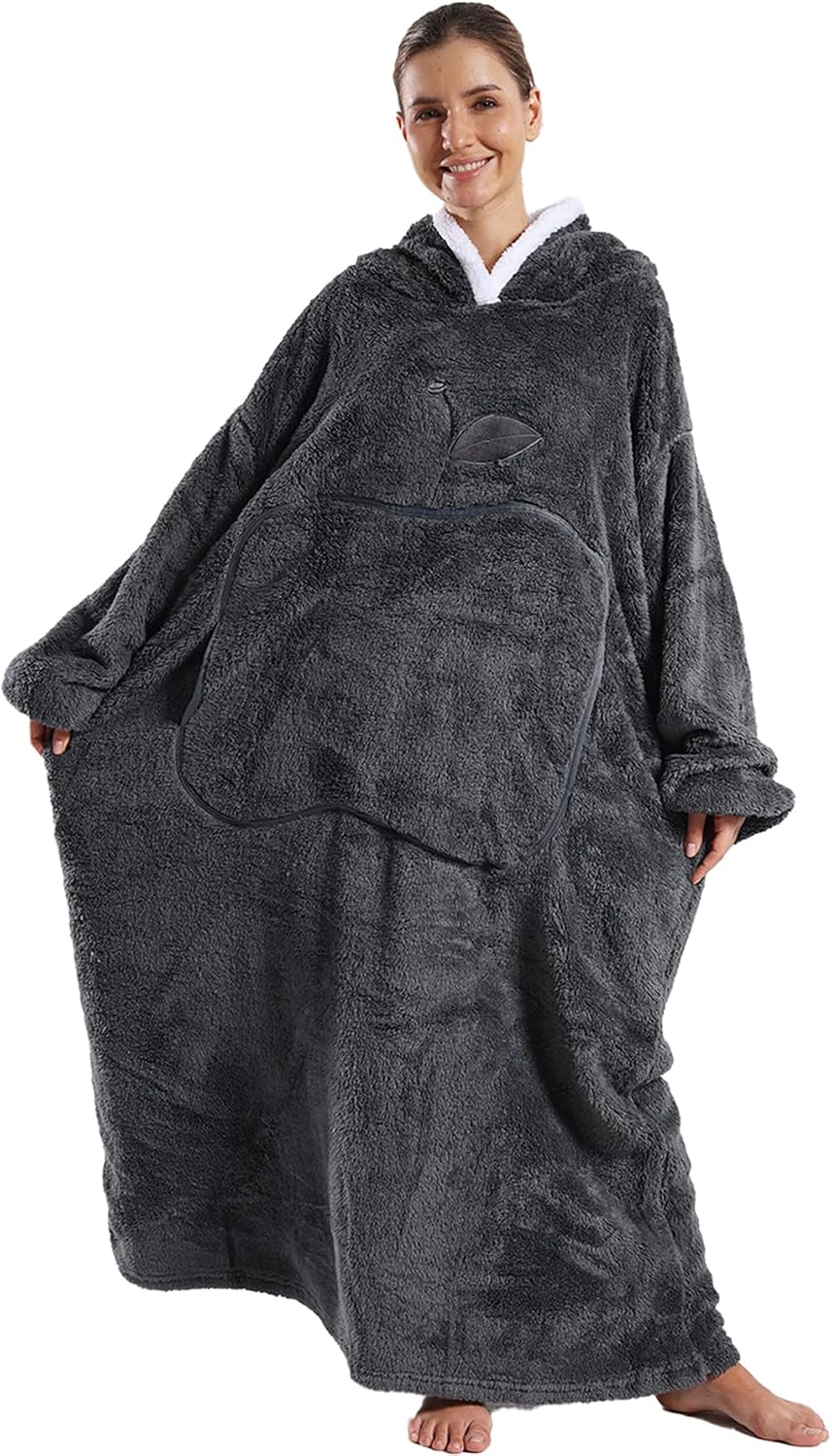 Wearable Blanket Hoodie for Adults - Oversized Soft Warm Blanket Sweatshirt, Gifts for Women & Men