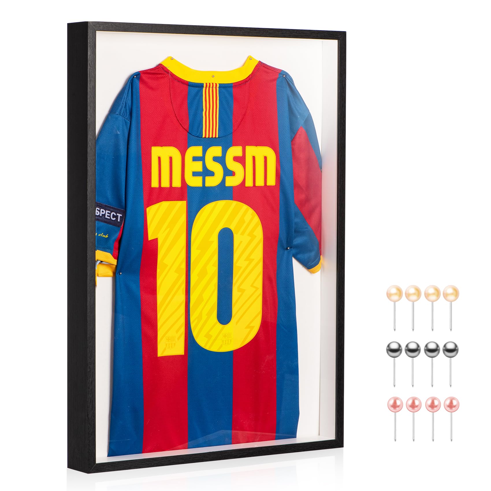 3D Bilderrahmen zum Befüllen Groß 50x70cm Mit Verdickte Acrylplatte | mit Stecknadeln und Leinenrücken, 4.3 cm tiefer Bilderrahmen zum Befüllen – Ausstellung, Trikot, Basteln, Hochzeit, Andenken