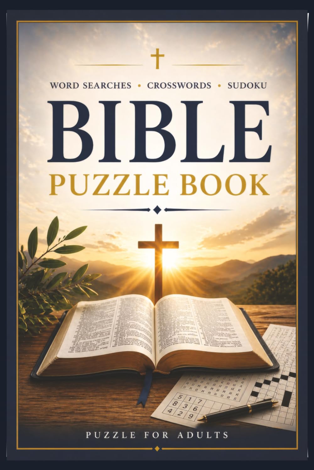 Bible Puzzle Book for Adults: Word Search, Crosswords and Sudoku | Biblical Puzzles for Relaxation and Faith | 6x9inches, 120 pages | Solutions Included | 50+ Puzzles
