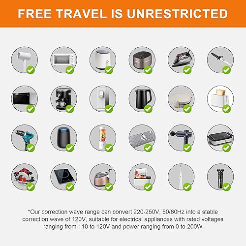 Miniatura 8 de Convertidor de voltaje de viaje de 220 V a 110 V Adaptador de enchufe de corriente universal internacional de EE. UU. a Europa - Transformador de
