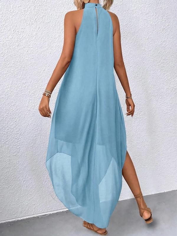 Verdusa Women’s Formal Wedding Guest Dress Halter Flowy Chiffon Long Dress by Verdusa - Used condition - Image 2