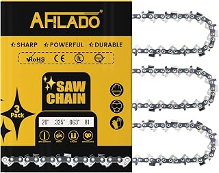 3 Pack 20 Inch Chainsaw Chain 81 Drive Links, .063" Gauge, .325" pitch, Semi-Chisel Chain Saw Chains for Husqvarna, Craftsman, Poulan, Greenworks and More Chainsaw Brands