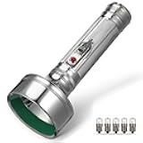 Retro Metal Flashlight Vintage Style Handheld Torch Outdoor Searchlight for Camping and Treasure Hunt, Old-Fashioned Battery-Free Classic Rural Household Light