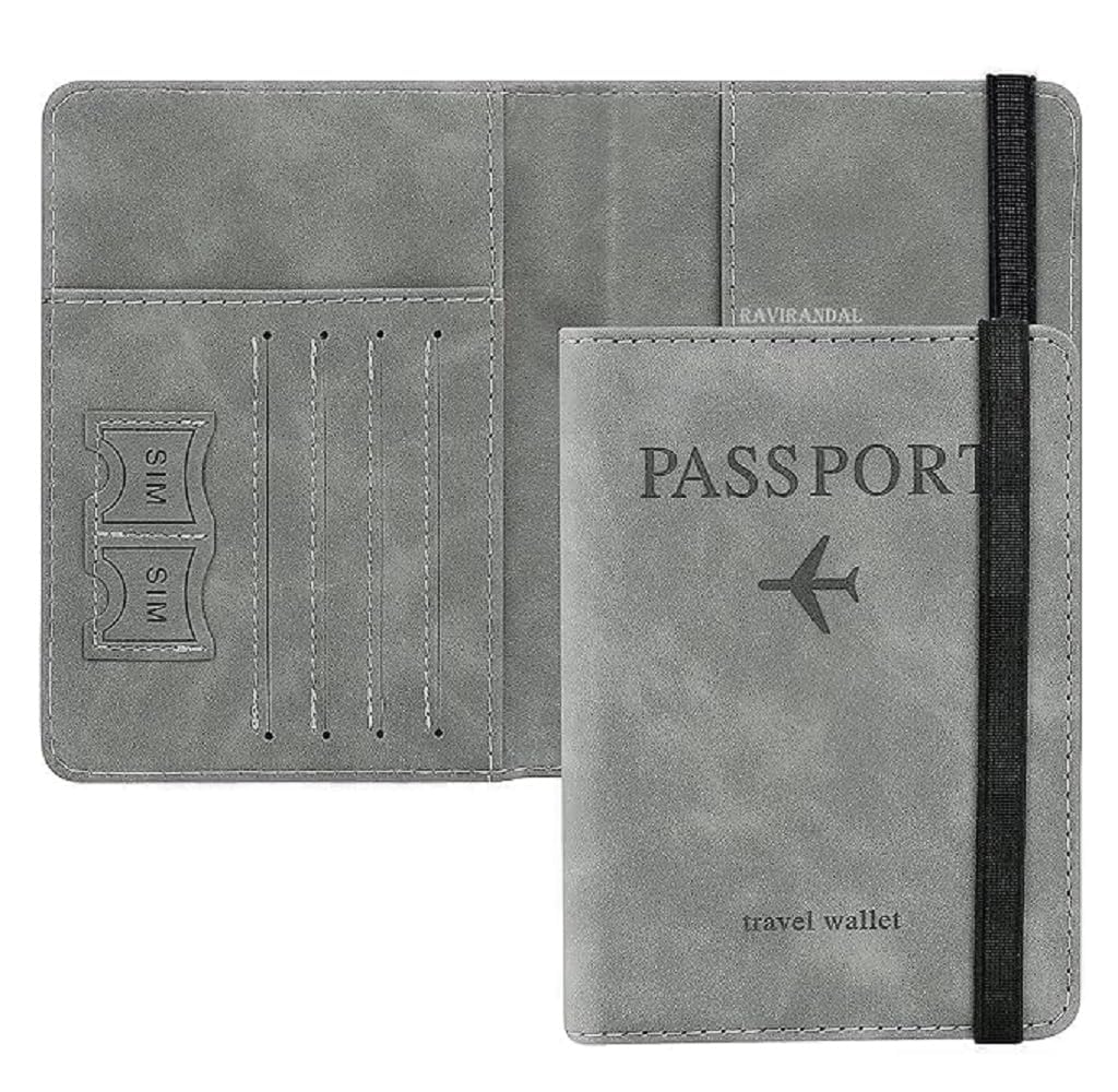 Passport Holder for Men & Women | PU Leather Travel Wallet with RFID Blocking | Multifunction Passport Cover with Card Slots, Cash & SIM Storage | Portable Travel Document Organizer (Multicolor)-image-17