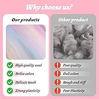 Vista 4 de Wool Roving - Lana de fieltro de aguja natural de 7.02 onzas a granel para hilar, manta de tejer con brazos, fieltro húmedo, manualidades, hilo