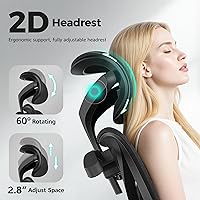 Vista 3 de Silla de Oficina Ergonómica de Respaldo Alto Silla de Escritorio con Soporte Lumbar, Silla de Computadora de Malla Transpirable con Reposabrazos