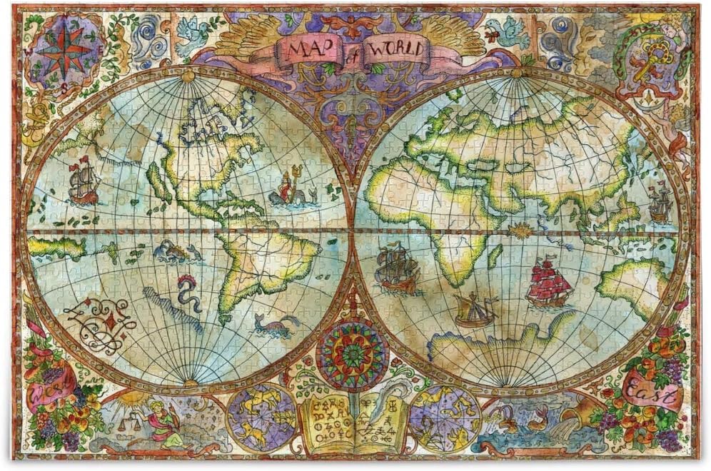 DRFYVZ Vintage World Map Grunge Metal Signs for Kids Adults 8x12 Inchs, Fun Educational Games Toy Birthday Gift Art Home Decor Finish Size ES. image 5