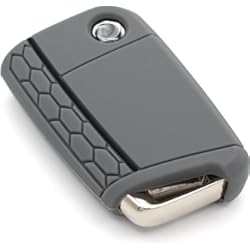 Funda Llave Seat Ibiza Funda para Llave VB para 3 Botones, Funda de Silicona para Llave de Coche, Funda Protectora (Gris Ceniza Negro)