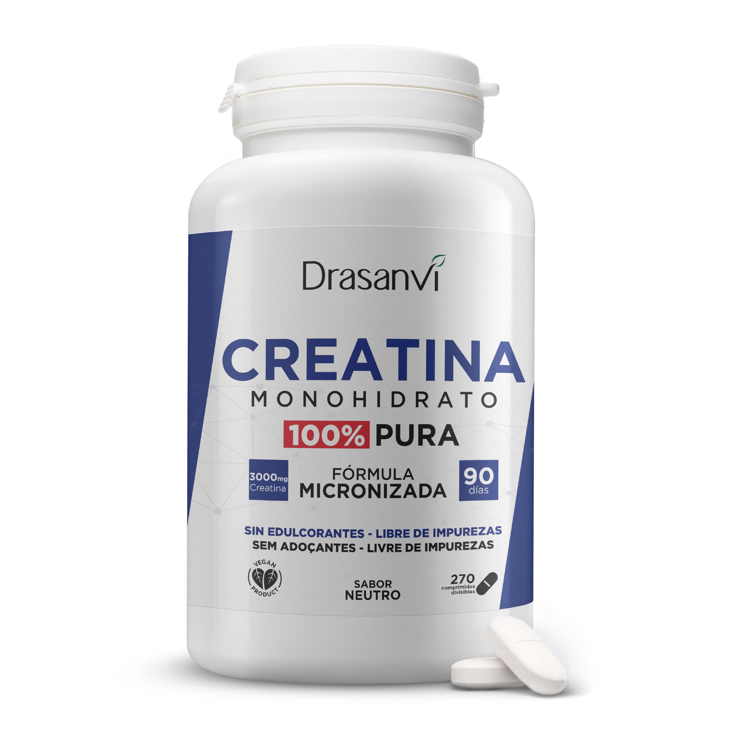 Drasanvi Creatina Monohidrato 100% Pura en Comprimidos, 270 Unidades en oferta en Amazon