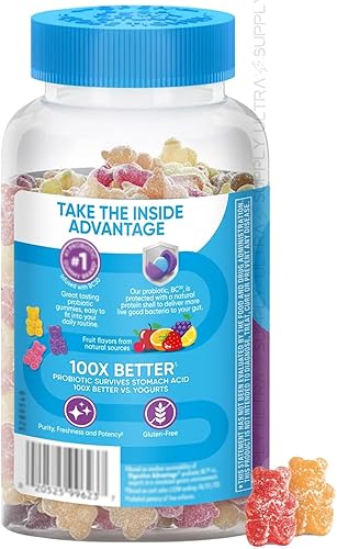 Miniatura 4 de Digest_Advantage - Gomitas probióticas (120 unidades, paquete económico), salud intestinal diaria y apoyo inmunológico con vitamina D, sin gluten,