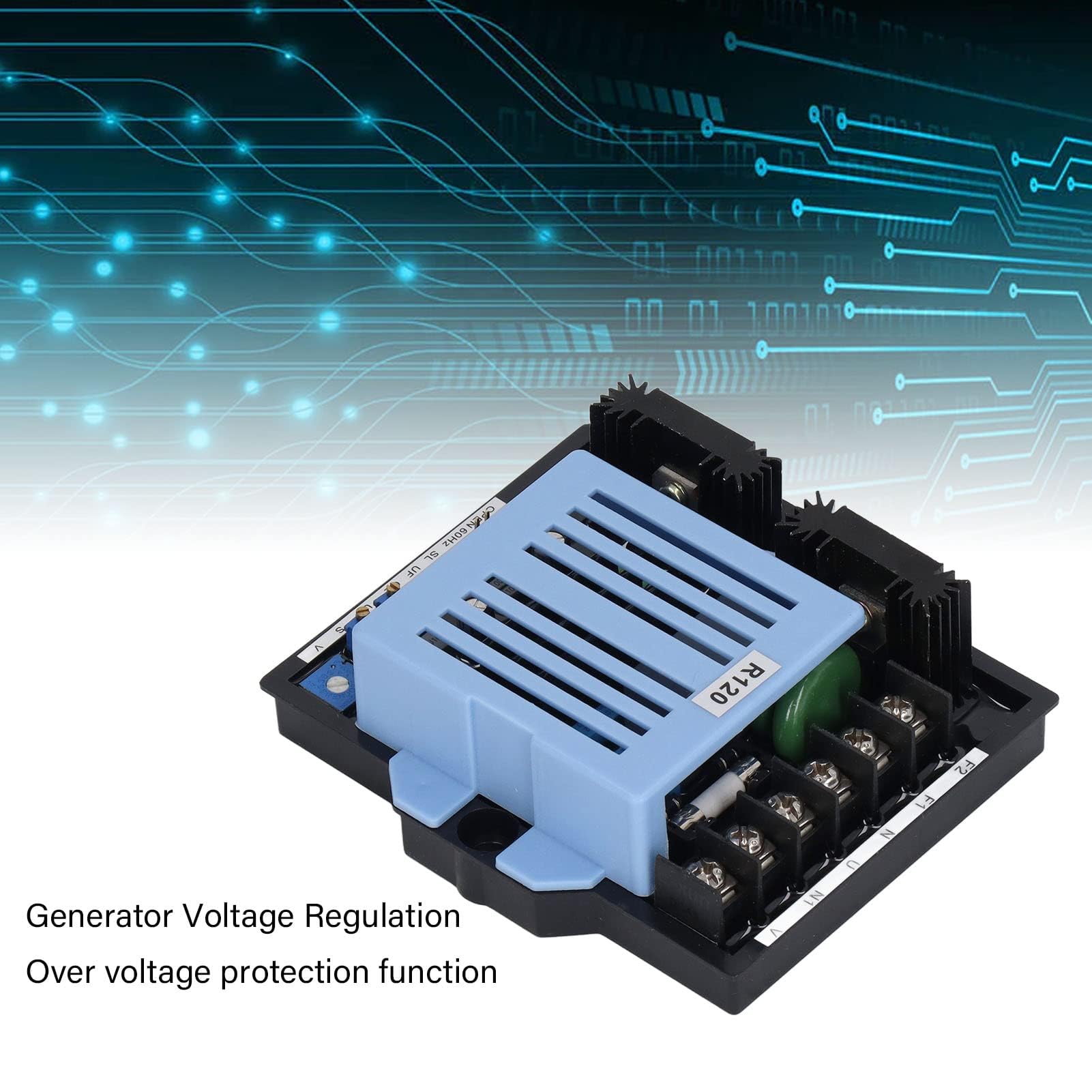 Regulador de Voltaje Automático R120 AVR Protección contra Sobretension para Generadores Entrada 277V RMS