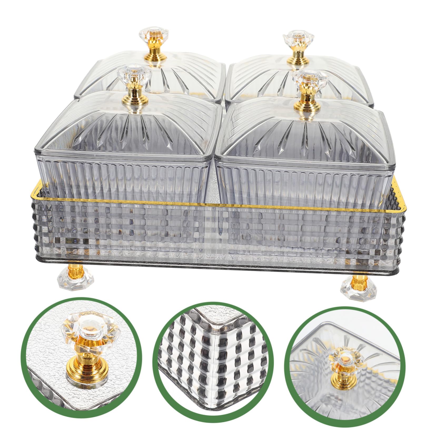 Gatuida 1 Satz Geteilte Snackplatte mit Tray Servierteller für Snacks Süßigkeiten und Nüsse für Partys und Gesellige Anlässe Robuste und Langlebige Ausführung Fächer