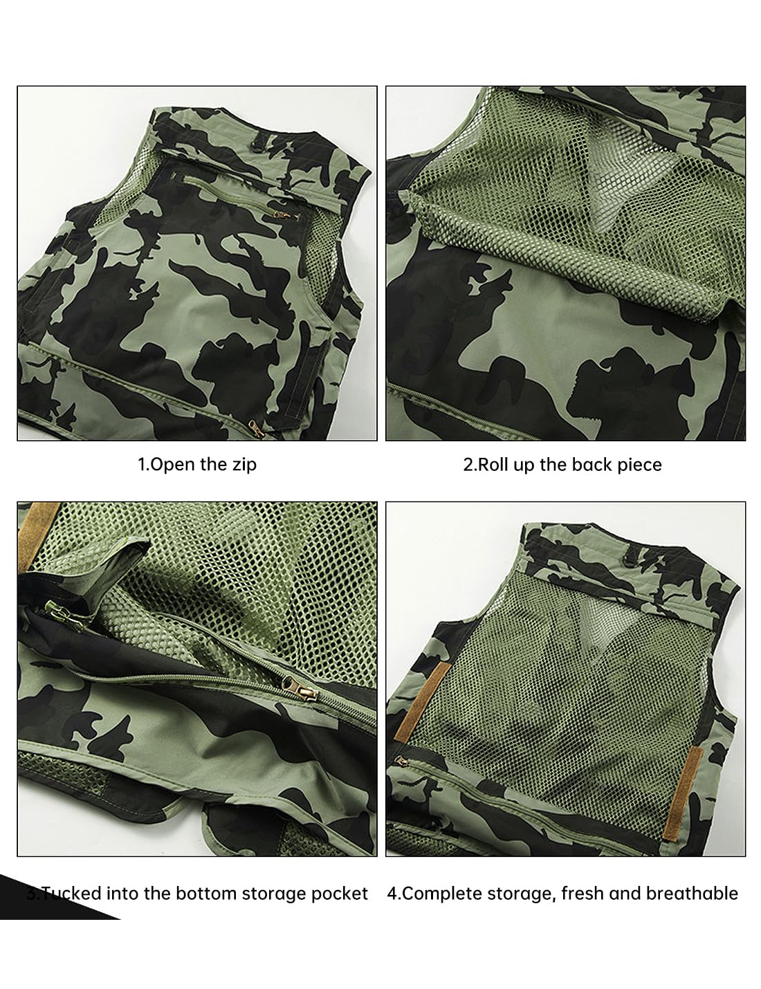 Gilet cargo en maille pour homme avec poches multiples