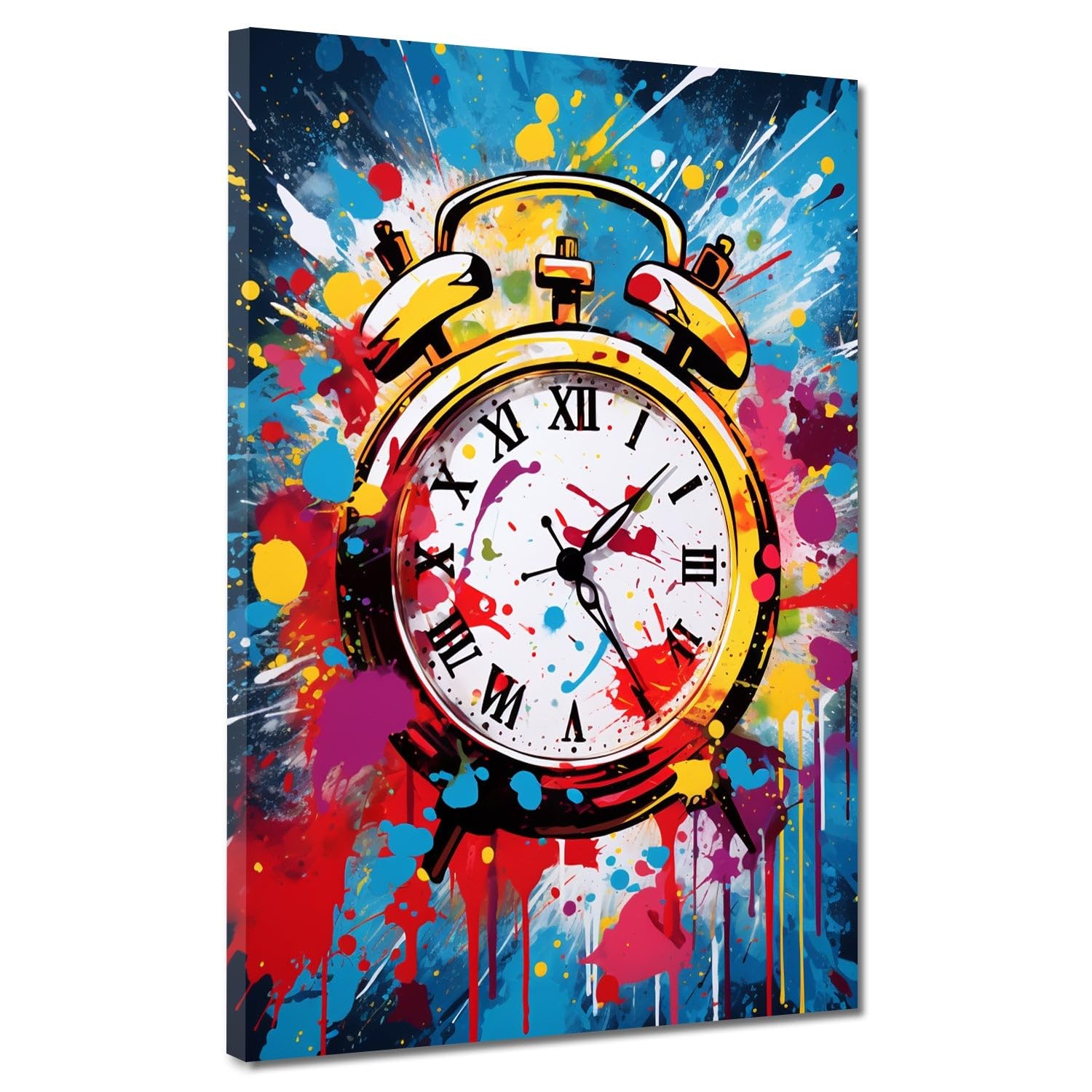 Tableau moderne pop art réveil idéal pour décorer un salon contemporain