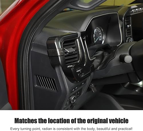 Miniatura 2 de Voodonala Cubierta de panel decorativo antiarañazos para ventilación de aire lateral de consola central para Ford F150 2021 2022 (4 piezas, madera