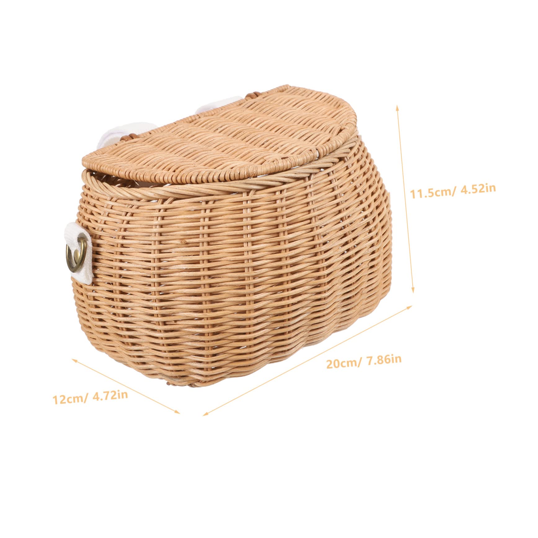 Panier à Vélo Rotin Tressé 1 Pièce pour Garçon et Filles Jaune | Panier de Guidon, Rangement pour Snacks et Gobelets, Structure Solide, Tenue Fiable, Usage Garçon et Filles