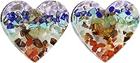 Vista 20 de Rockcloud Pack of 2 Heart Shape Resin Crystal Stones Chips Drawer Knobs Pull Handle Cupboard Dresser Door Pull with Screws Home Decoration Pink