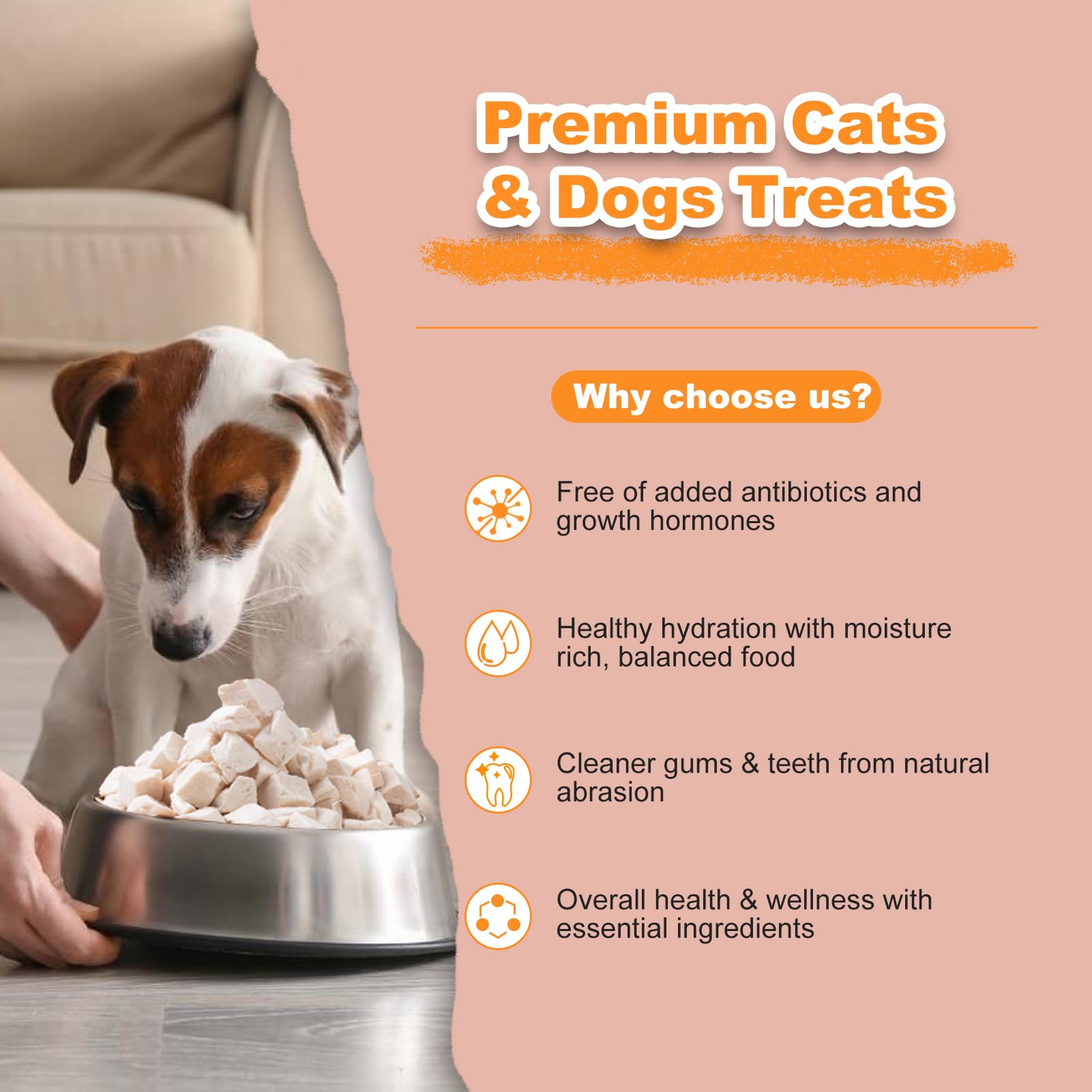 capuca Freeze Dried Chicken Breast for Cats & Dogs – High Protein Training Treats, Single Ingredient, Easy to Digest, Healthy Pet Snacks,Grain Free (4oz)