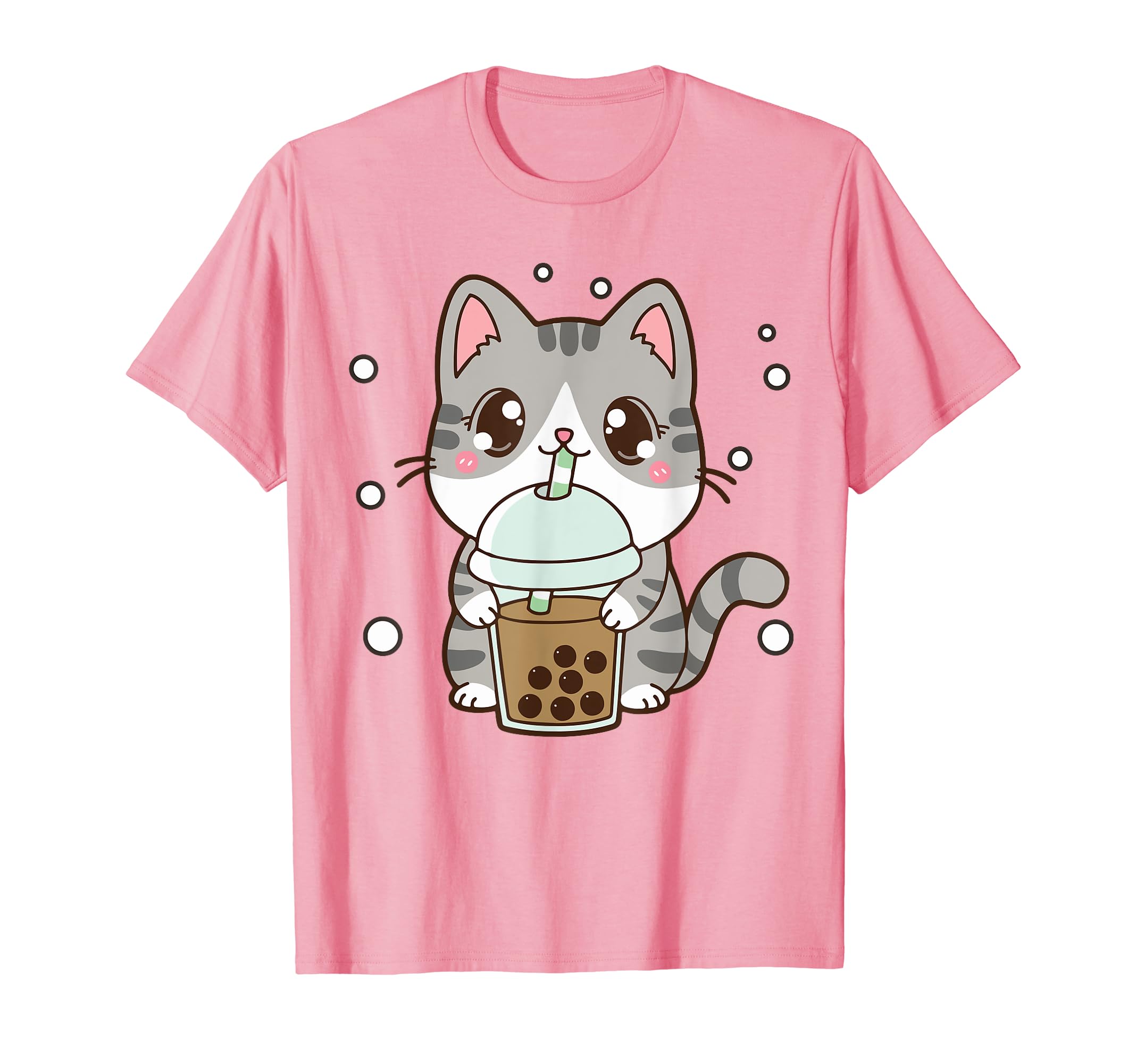 CATGirl Cat Boba Tea Teen Women Japanese Anime Cute Graphic Tee T-ShirtOEKO-TEX STANDARD 100