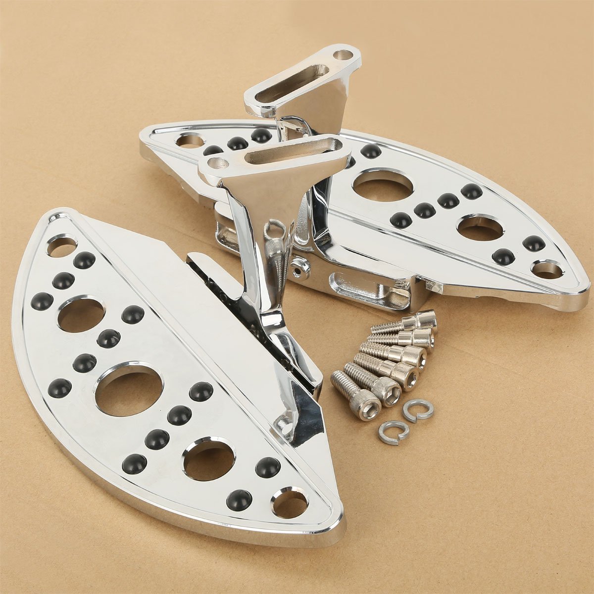 SLMOTO Chrome Footboards Bracket Kits for Touring Motorcycles Road King Street Glide 80-19