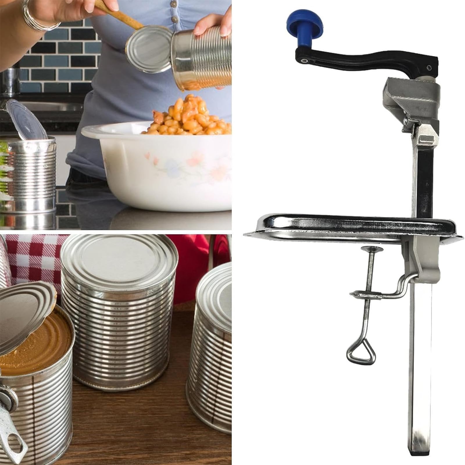 Abrelatas Comercial, Abrelatas Comerciales De Mano De 48/59/75 Cm con Base De Acero Chapado, Fácil De Usar/Ahorra Tiempo Y Esfuerzo/Estabilidad, para Hoteles, Restaurantes, Cocina Casera