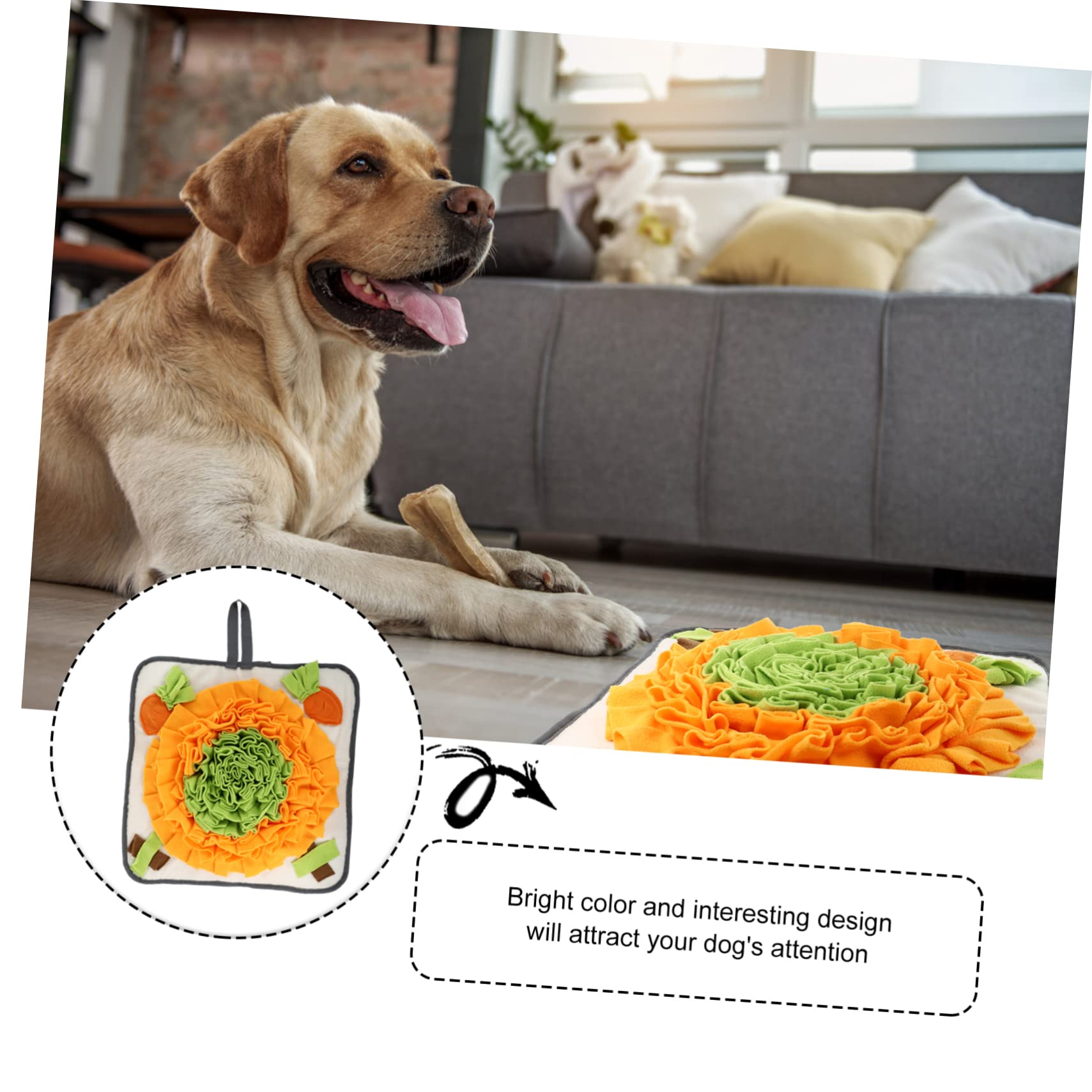 POPETPOP Tappetino Interattivo per Cane, Tappeto per Alimentazione Lenta Nascosto, Giocattolo Sniffing per Pet in Polare, Lavabile