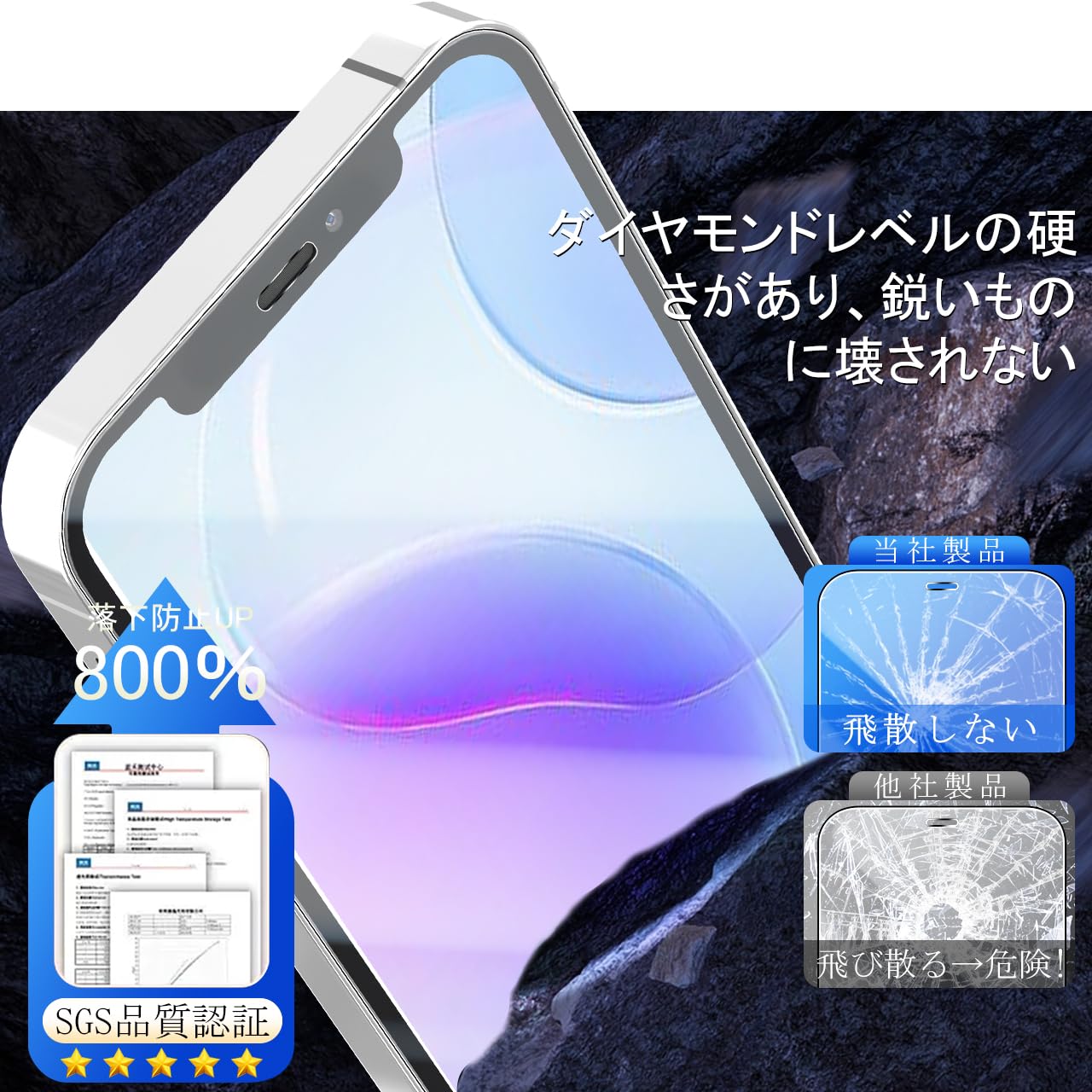 Amazon | JCJCLY 対応 iPhone 12 Mini ガラスフィルム 5.4インチ【2枚