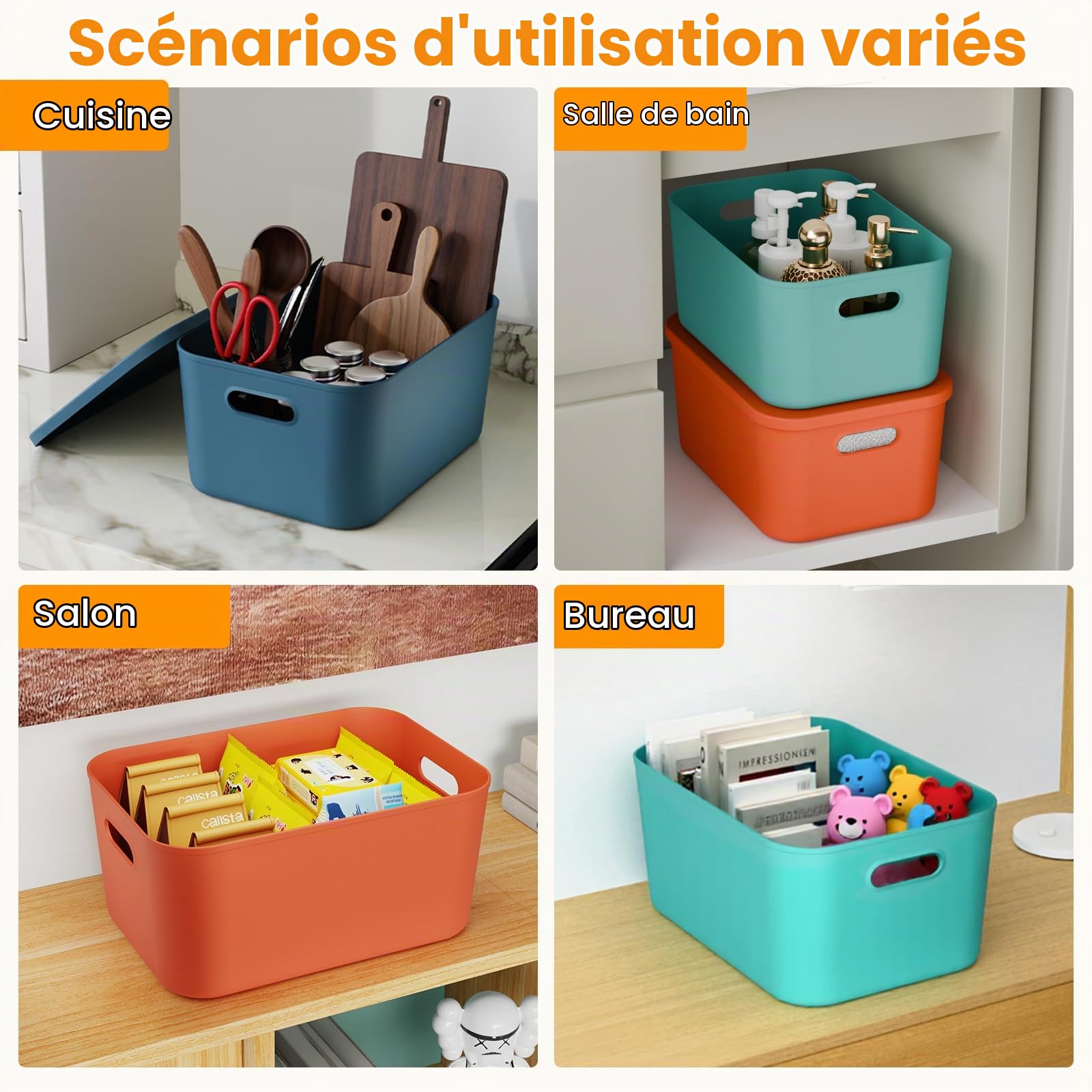 johgee 3er-Set Aufbewahrungsbox mit Deckel, Kunststoff Aufbewahrungsboxen, Stapelbare Ordnungsboxen Aufbewahrung, Aufbewahrungskorb für Regal, Küche, Schlafzimmer, Schrank, Badezimmer