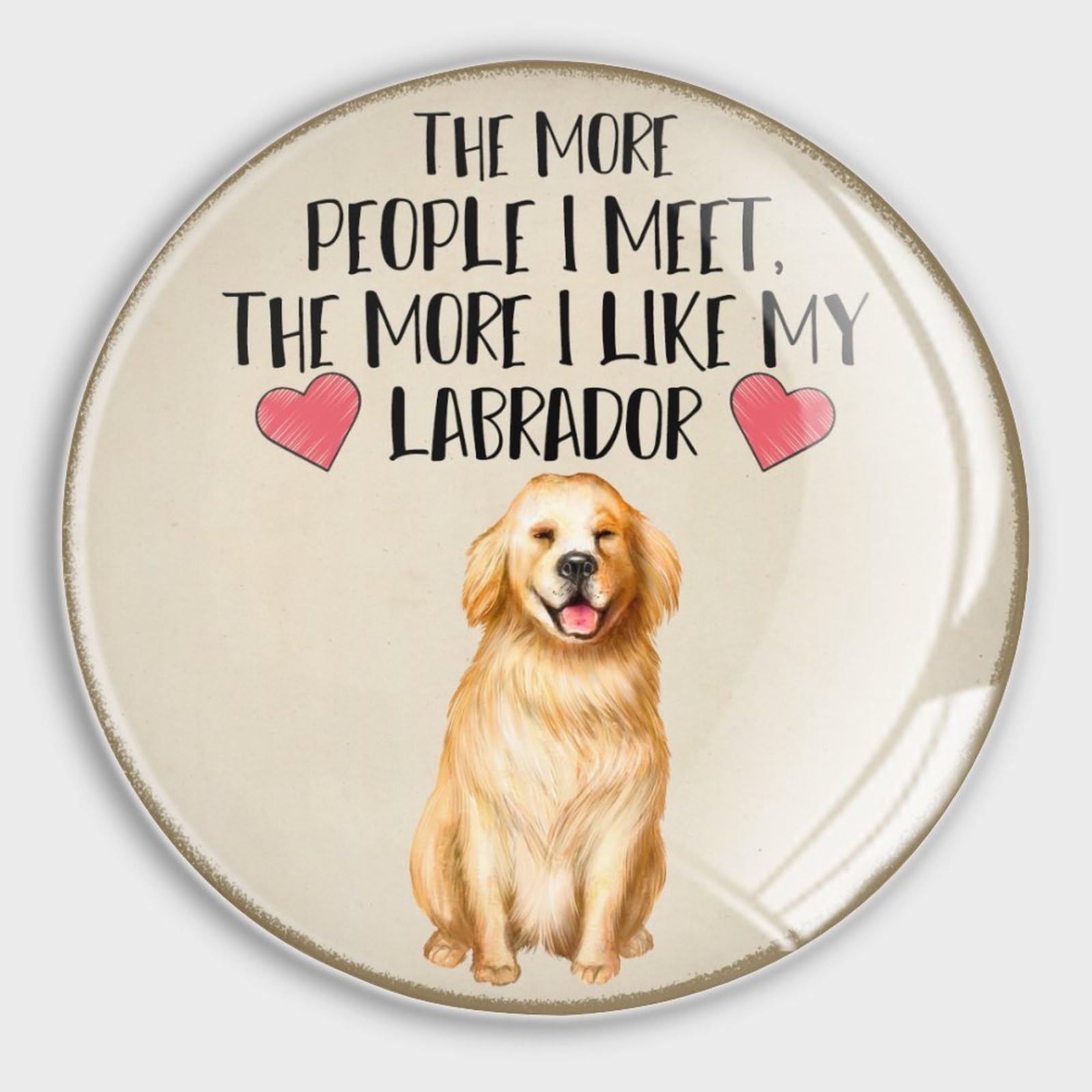 Aimant de réfrigérateur avec message Labrador en verre, idée cadeau humour
