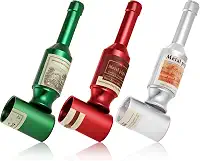 Sivaopa Conjunto De Cachimbos Tabaco Sivanpa Com 3 Peças - Removíveis Design Garrafa Vinho, Verde, Vermelho E Prata