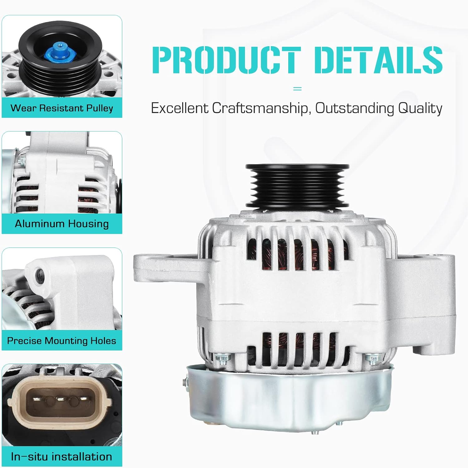New Alternator for Suzuki 1.8L Sidekick 1996 1997 1998,Fit for Esteem 1999 2000 2001 2002, 31400-77E20 111779 101211-0550 101211-0551