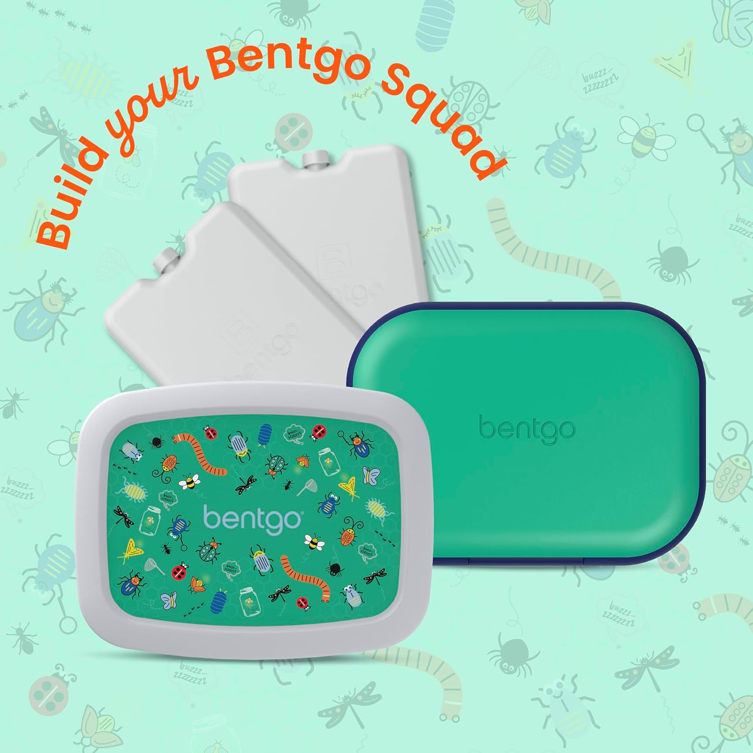 Bentgo Kids Print Durable & Water-Resistant Backpack | Lightweight 14” Backpack for School, Travel, & Daycare, Ages 4+, & Loop for Lunch Bag (Bug Buddies)
