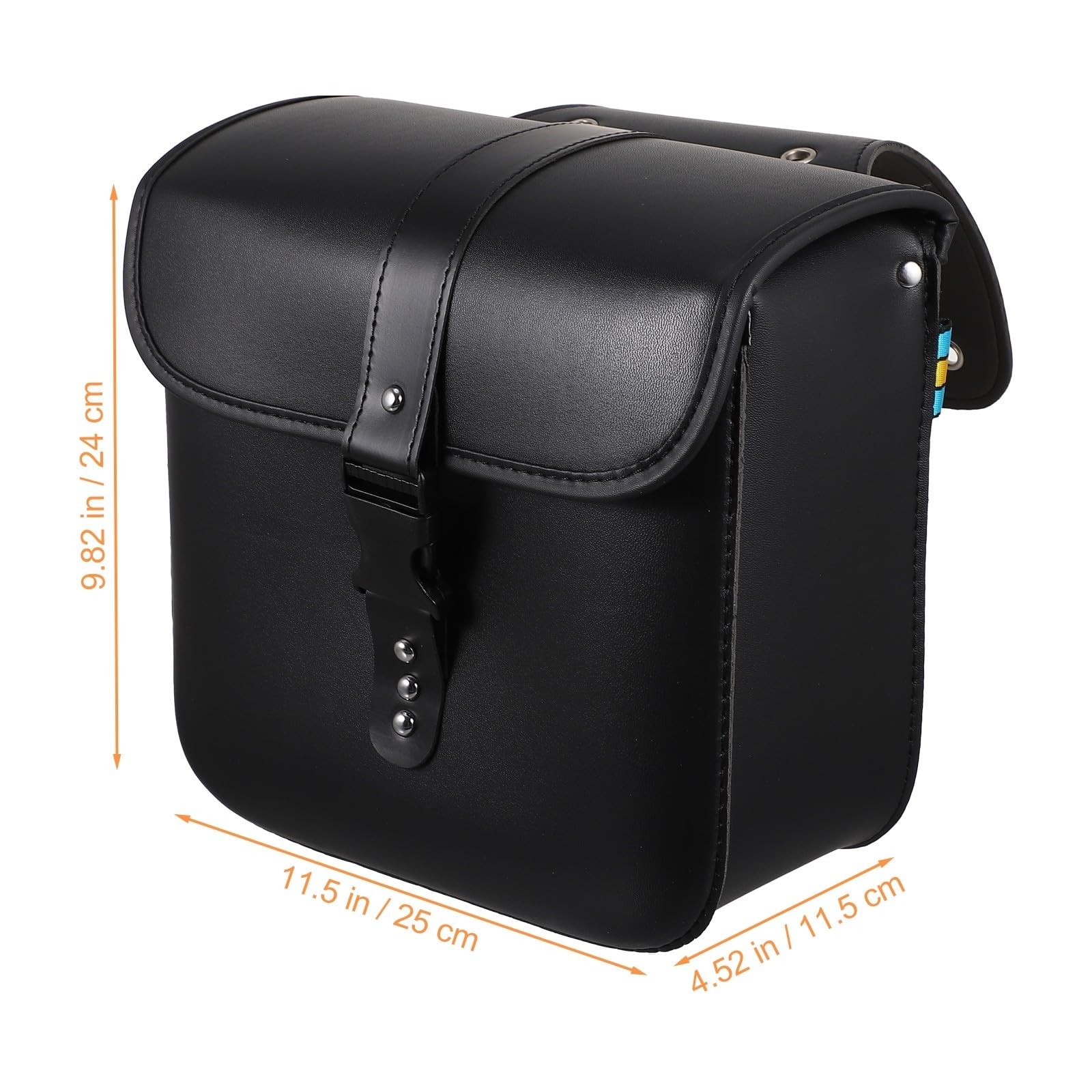 Borsa Laterale per Moto, Borsa Modifica, Pu Nero, Corda | Resistente All'usura, Portatile e Facile da Pulire, per Moto, Uso Laterale, Stile Custom