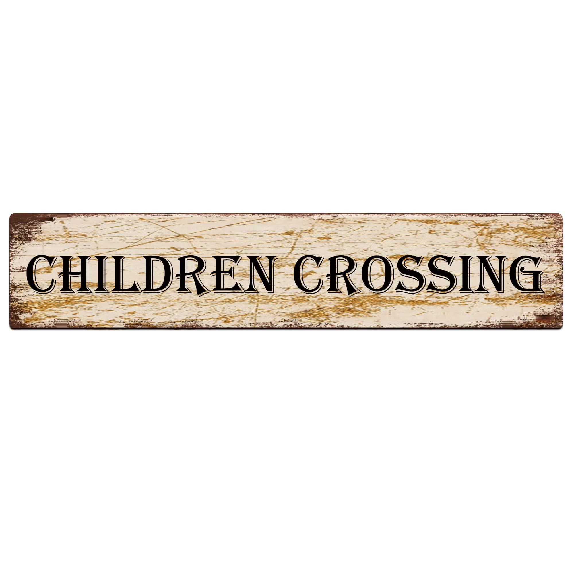 Children Crossing Retro Tin Signs Aluminum Metal Sign for Kitchen Home Garden Wall Bar Cafe Decor 4x16 Inch
