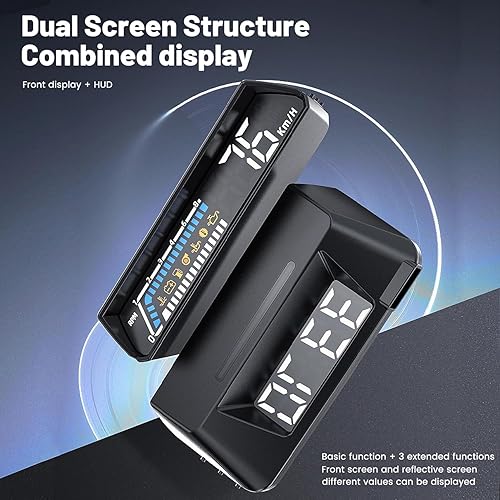 Miniatura 3 de AkaBane Pantalla de calibre OBD2, pantalla frontal para automóvil, medidor de RPM, velocímetro, medidor de temperatura del agua, medidor inteligente