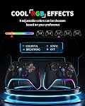 Bcofo Wireless Mobile Game Controller for iOS/iPhone/Android/Cell Phone/Switch/Laptop, Gaming Gamepad with Phone Clip for Gamers, Hall Effect Triggers, Wired PC Control, with RGB LED Lighting