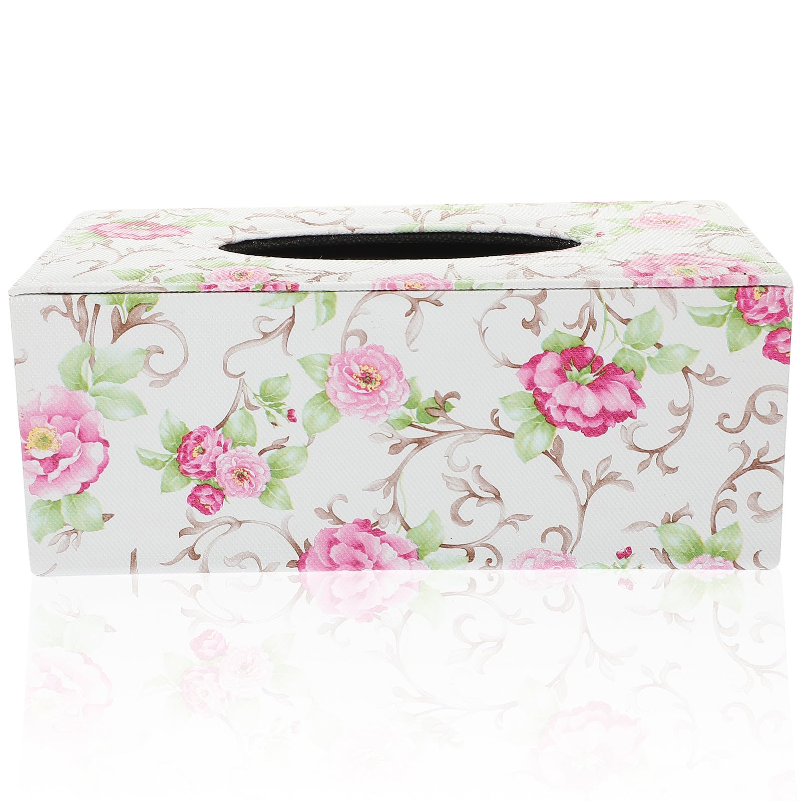 Boîte à mouchoirs anti-poussière grand format en cuir pour maison
